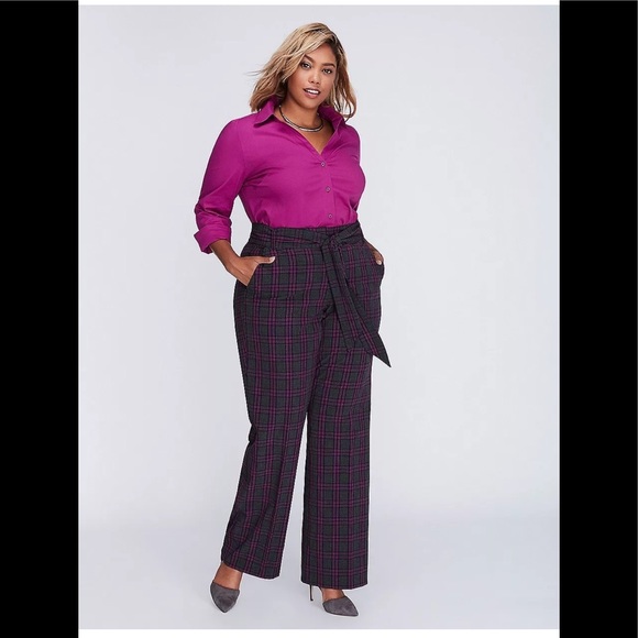 Lane Bryant Pants - Lane Bryant Lena plaid trousers LONG (1 hr sale)